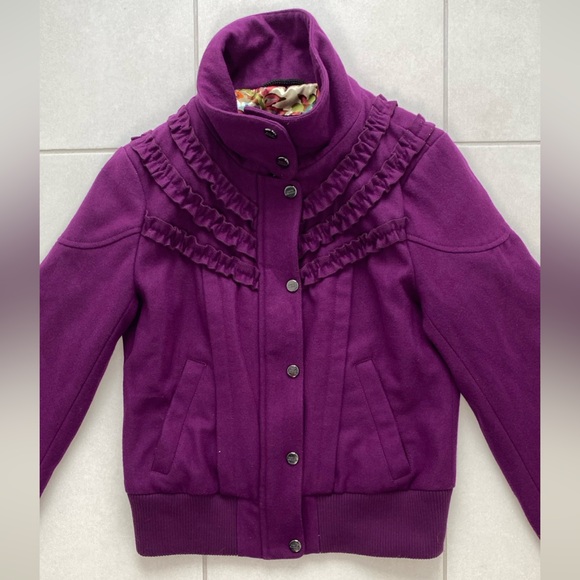 Steve Madden Purple Ruffle Jacket – Sz M - Picture 1 of 13